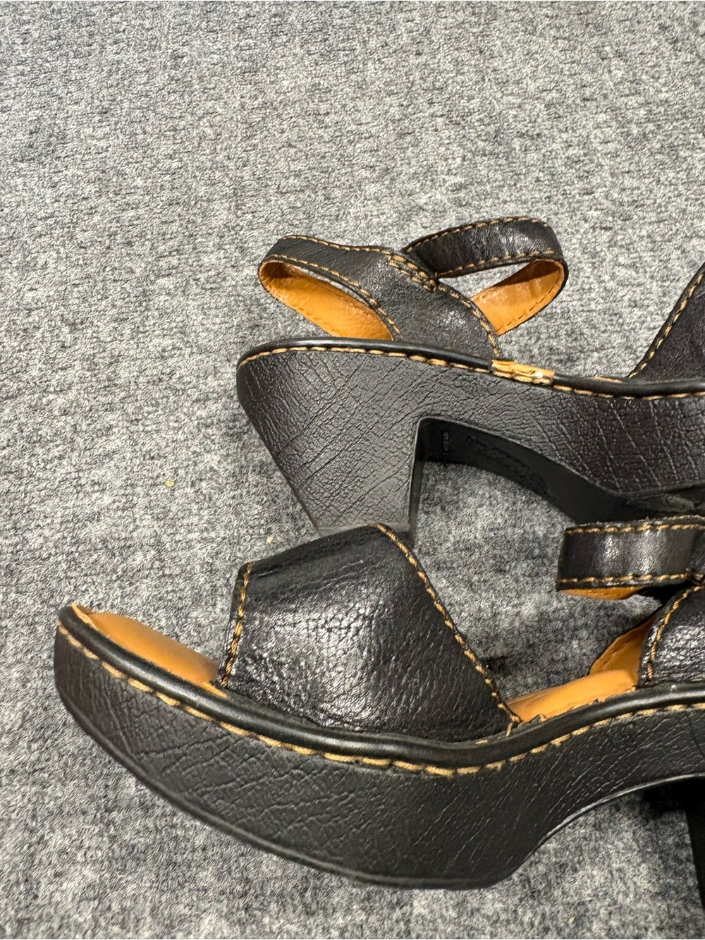 Born Black and Tan Leather Ankle-Strap Sandals - Picture 8 of 14